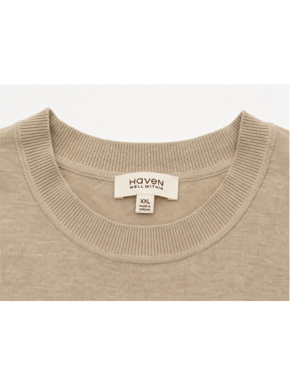 Haven Well Within Women’s XXL Beige Knit Short Sleeve Top Livaeco Viscose - Picture 5 of 8